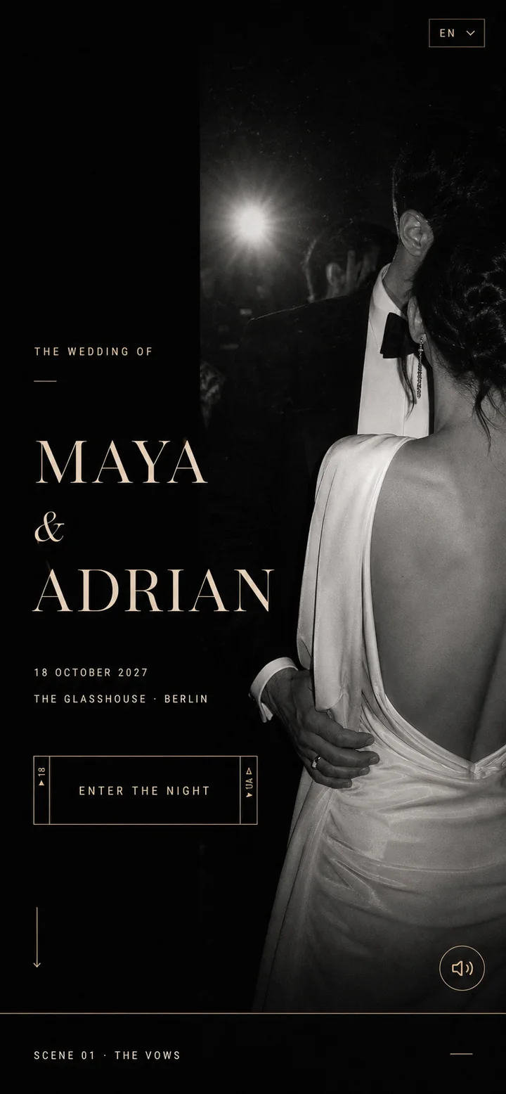 Afterglow wedding invitation template preview