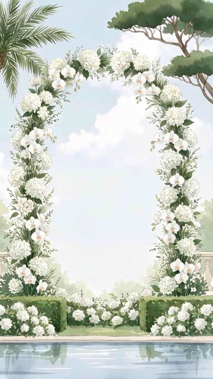 Die digitale Hochzeitseinladung Azure Riviera auf einem Handybildschirm