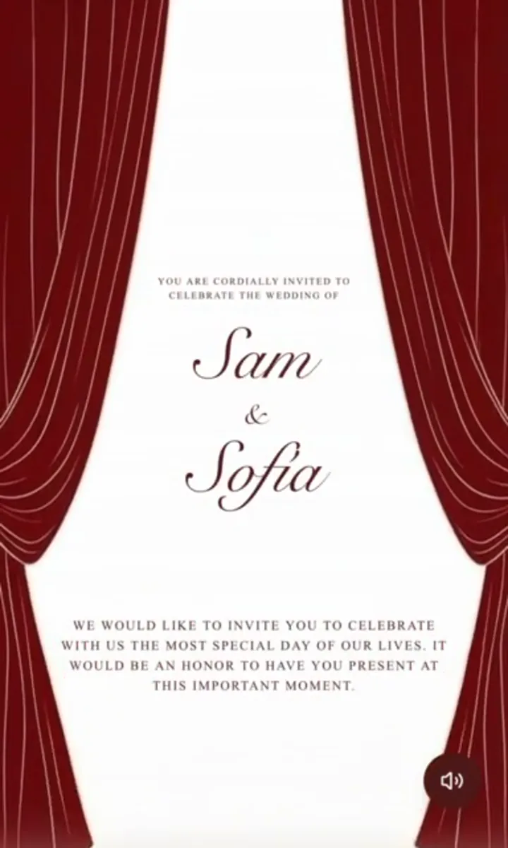 Teatro wedding invitation template