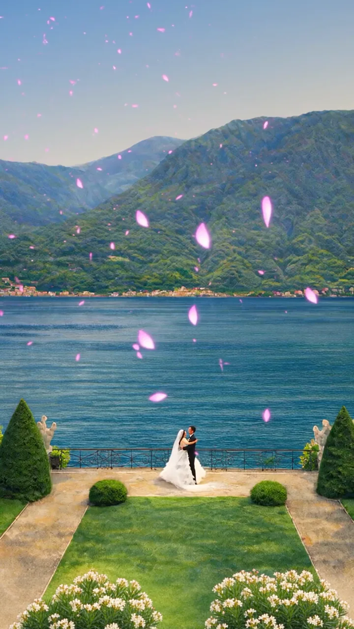 Die digitale Hochzeitseinladung Varenna auf einem Handybildschirm
